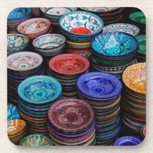 marokkanische Teller auf dem Markt Getränkeuntersetzer