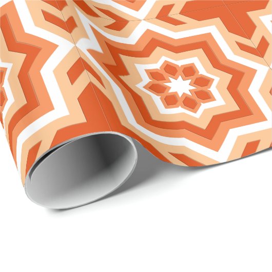 marokkanische Tile, Mandarin Orange und Light Oran Geschenkpapier (Rolleneckpunkt)