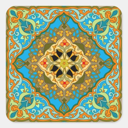 marokkanische Tile Quadratischer Aufkleber (Vorderseite)