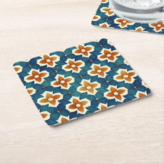 marokkanische Tile Rechteckiger Pappuntersetzer (angewinkelt)