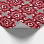 marokkanische Tile, Rot, Grau / Grau, Schwarz und  Geschenkpapier (Ecke)