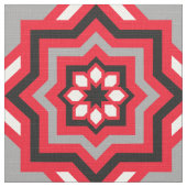 marokkanische Tile, Rot, Grau / Grau, Schwarz und Stoff (Nahaufnahme)