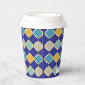 Marokkanische Tile Royal Blue Golden Wedding Pappbecher (Rechts)