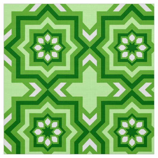 marokkanische Tile, Smaragd, Limette Grün und Weiß Stoff (Muster)