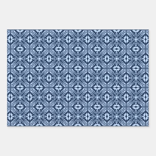 marokkanische Tische, Blau, Fuchsienrot, Türkis Geschenkpapier Set (Vorderseite)