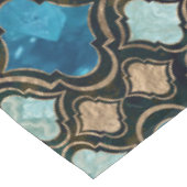 Marokkanische Trellis Blue Crystal Textures Tischdecke (Schrägansicht)