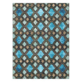 Marokkanische Trellis Blue Crystal Textures Tischdecke (Vorderseite)