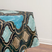 Marokkanische Trellis Blue Crystal Textures Tischdecke (Beispiel)