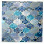Marokkanische Trellis Blue Mineral Textures Fliese (Vorderseite)