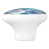 Marokkanische Trellis Blue Mineral Textures Keramikknauf (Seitenansicht)