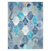 Marokkanische Trellis Blue Mineral Textures Tischdecke (Vorderseite)