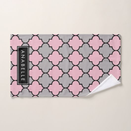 marokkanische Trellis, Latticework, Ihr Name Badhandtuch Set (Handtuch)