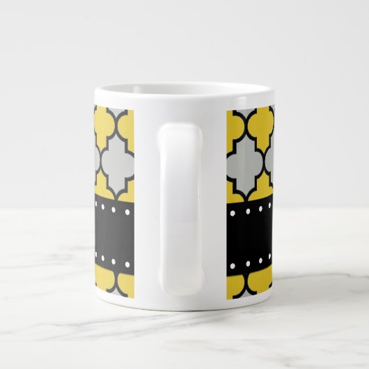 marokkanische Trellis, Latticework, Monogramm Jumbo-Tasse (Rückseite)