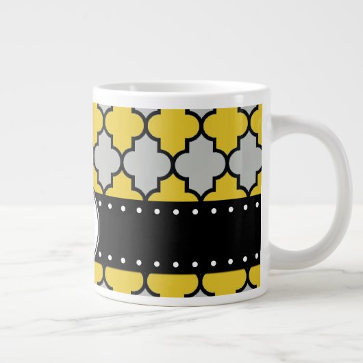 marokkanische Trellis, Latticework, Monogramm Jumbo-Tasse (Rechts)