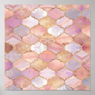 Marokkanische Trellis Pastel Mineralien Poster