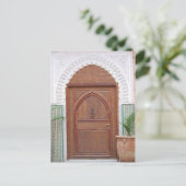 marokkanische Tür Postkarte (Stehend Vorderseite)