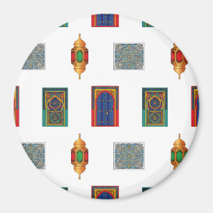 Marokkanische Türen und Lanterns Mosaik Magnet