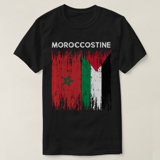 Marokkanische und palästinensische Flagge Marokko T-Shirt (Design vorne)