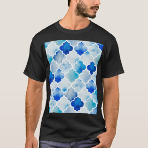 Marokkanische Wasserfarbe: Handgezeichnet Nahtlos T-Shirt