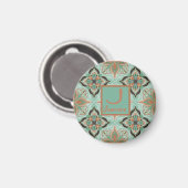 Marokkanische Wasserfarbe Vintage Blüte Personalis Magnet (Vorderseite/Rückseite)