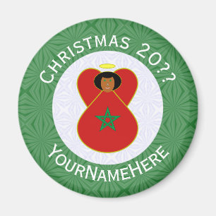 Marokkanische Weihnachts-Engelsflagge personalisie Magnet