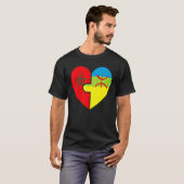 Marokkanischer Amazigh Roots Matching Flag stolz a T-Shirt (Vorne ganz)
