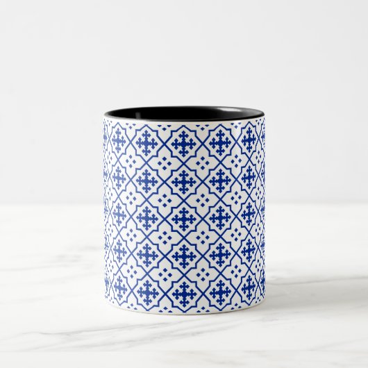 Marokkanischer Blauer Zweifarbige Tasse (Mittel)