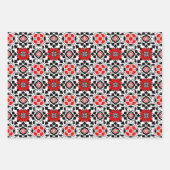 marokkanischer Blumenstrauß, Rot/Zurück, Blau, Ros Geschenkpapier Set (Vorderseite)