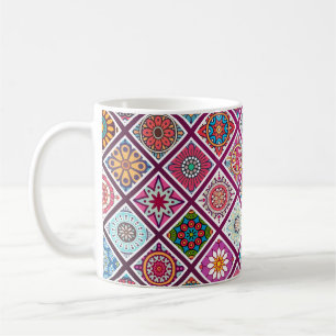 marokkanischer Bohemisch Mandala Tiles Kaffeetasse