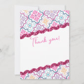 Marokkanischer Chic Glittery Moderne Dankeskarte (Vorderseite)