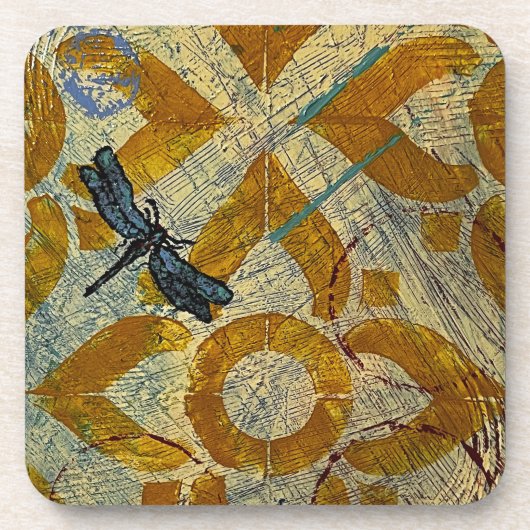 marokkanischer Dragonfly Untersetzer aus hartem Ku (Vorderseite)