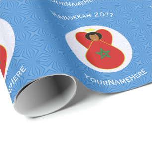 Marokkanischer Engel Chanukka-Flagge Personalisier Geschenkpapier