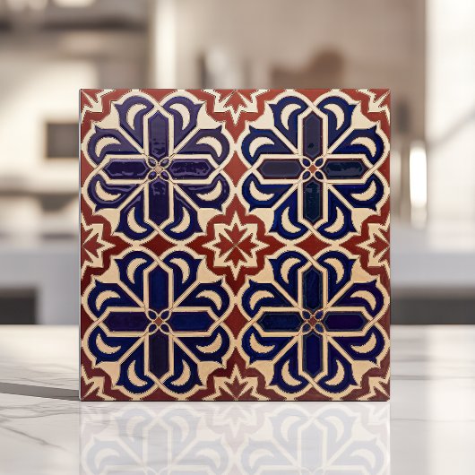 Marokkanischer Fes Geometric Tile Cobalt Blue Terr Fliese