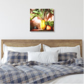 marokkanischer Garten - Farn in gelbem Topf Leinwanddruck (Insitu (Schlafzimmer))