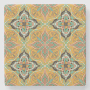 Marokkanischer Gelber Blumenstrauß Steinuntersetzer