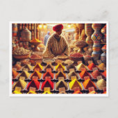 marokkanischer Gewürzhändler in Marrakesch Postkarte (Vorderseite)