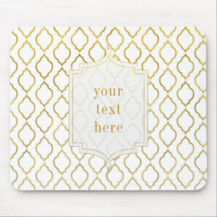 Marokkanischer Glam-Elegant aus Gold und Weiß Mousepad