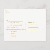 Marokkanischer Glam Wedding RSVP Einladungspostkarte (Rückseite)