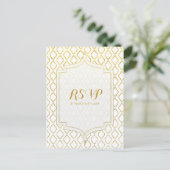 Marokkanischer Glam Wedding RSVP Einladungspostkarte (Stehend Vorderseite)