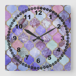 marokkanischer Glashorn Quadratische Wanduhr