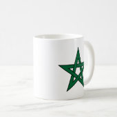 Marokkanischer grüner fünfzackiger Stern Becher Kaffeetasse (VorderseiteRechts)