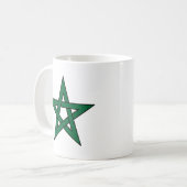 Marokkanischer grüner fünfzackiger Stern Becher Kaffeetasse (Vorderseite Links)