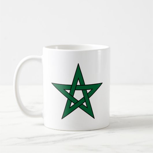 Marokkanischer grüner fünfzackiger Stern Becher Kaffeetasse (Links)