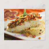 marokkanischer Halibut mit Couscous Postkarte (Vorderseite)