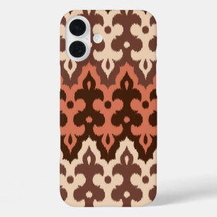 marokkanischer Ikat Damask, Brown, Taupe & Rust iPhone 16 Plus Hülle