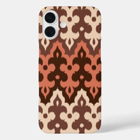marokkanischer Ikat Damask, Brown, Taupe & Rust Case-Mate iPhone Hülle (Rückseite)