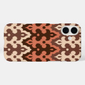 marokkanischer Ikat Damask, Brown, Taupe & Rust Case-Mate iPhone Hülle (Rückseite (Horizontal))