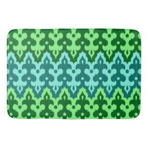 marokkanischer Ikat Damask, Türkis & Jade Green Badematte