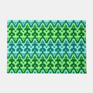 marokkanischer Ikat Damask, Türkis & Jade Green Fußmatte