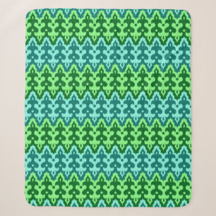 marokkanischer Ikat Damask, Türkis & Jade Green Sherpadecke
